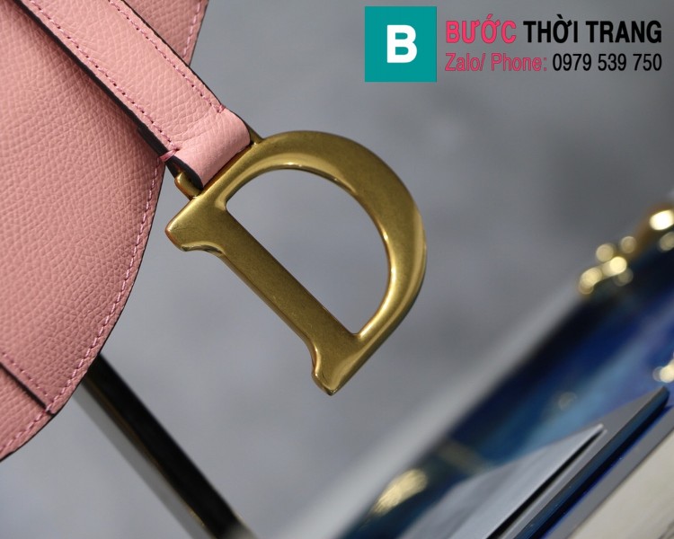 Túi xách Dior Saddle siêu cấp da bê màu hồng size 25.5cm - M9001 