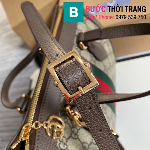 Túi xách Gucci Ophidia small GG tote bag siêu cấp màu be da nâu size 25 cm - 547551