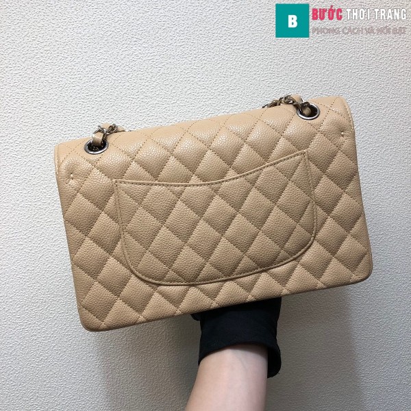 Túi xách Chanel Classic siêu cấp màu trắng ngà size 25 cm - 1112