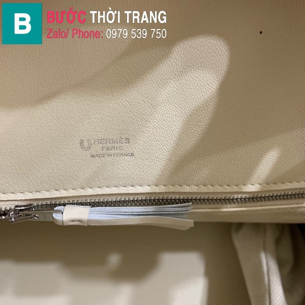  Túi xách Hermes Birkin siêu cấp da Togo màu trắng 3 size 30cm 