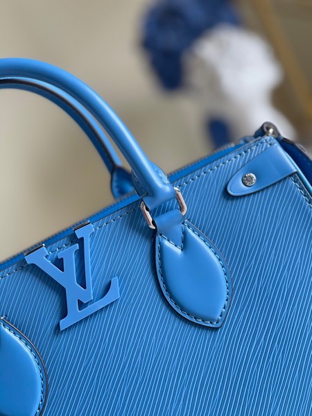 Túi xách LV Loius Vuitton Grenelle Tote PM siêu cấp da vân Epi màu xanh size 27cm - 57680