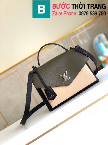 Túi xách Louis Vuitton Mylockme siêu cấp da bê màu rêu size 28 cm - M55323