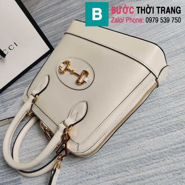 Túi xách Gucci hosebit 1955 small top handle bag siêu cấp màu trắng size 25cm - 621220