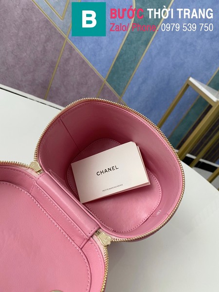 Túi xách Chanel Vantity Case siêu cấp da lambkin màu hồng size 24 cm - 1626