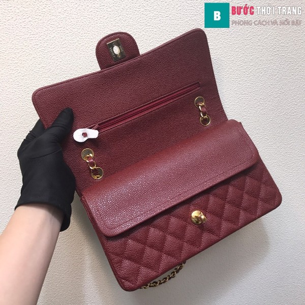 Túi xách Chanel Classic siêu cấp màu đỏ đô size 25 cm - 1112
