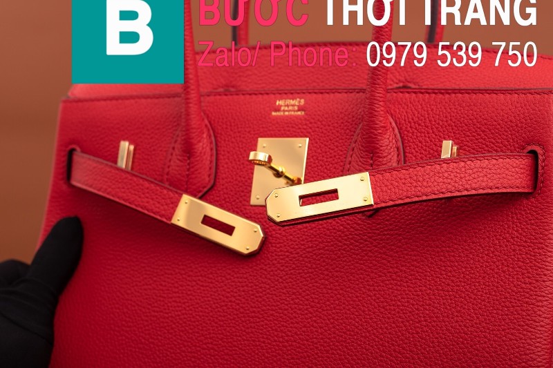 Túi xách Hermes Birkin siêu cấp da bê Togo màu đỏ size 30cm