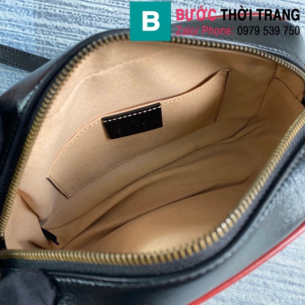 Túi xách Gucci Marmont matelassé mini bag siêu cấp màu đen vàng size 18 cm - 448065