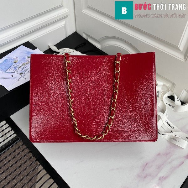 Túi xách Chanel Shopping bag siêu cấp màu đỏ size 37 cm - AS1943