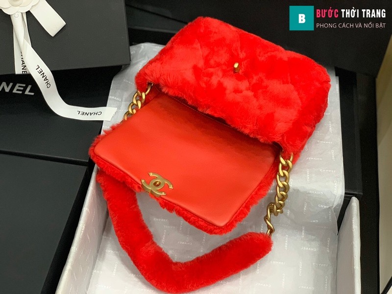 Túi xách Chanel Flap Bag siêu cấp màu đỏ size 21.5 cm - AS2240