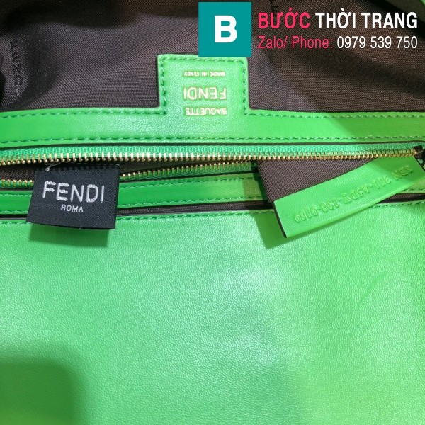 Túi xách Fendi Baguette bag siêu cấp da nappa màu xanh size 32cm