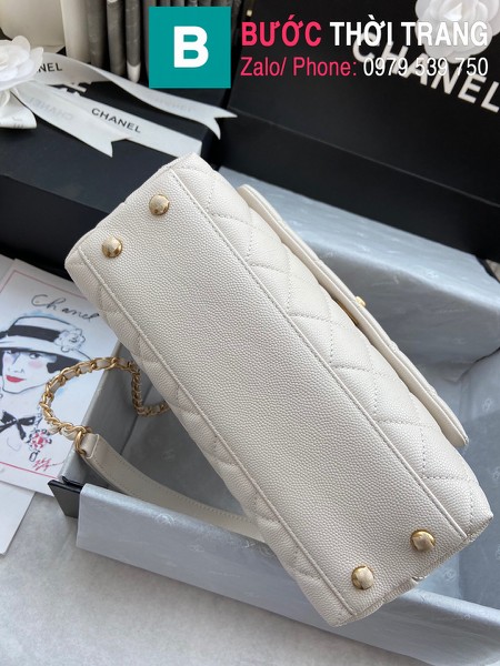 Túi xách Chanel Coco Handle Small siêu cấp da bê màu trắng size 24 cm - A92990