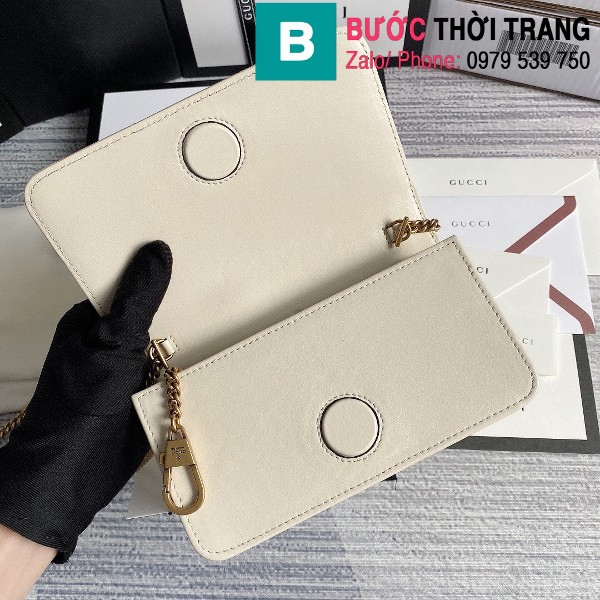 Túi xách Gucci Marmont mini bag siêu cấp màu trắng size 18 cm - 488426