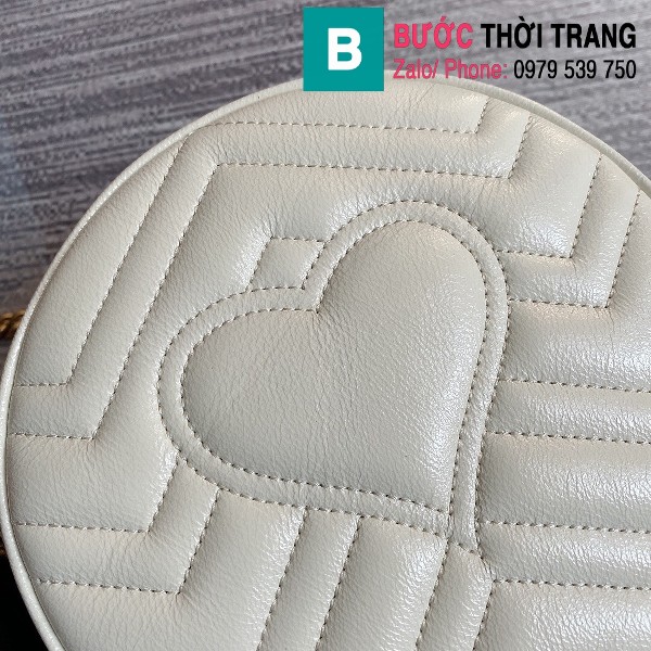 Túi xách Gucci  Marmont mini round shoulder bag siêu cấp màu trắng size 18.5 cm - 550154