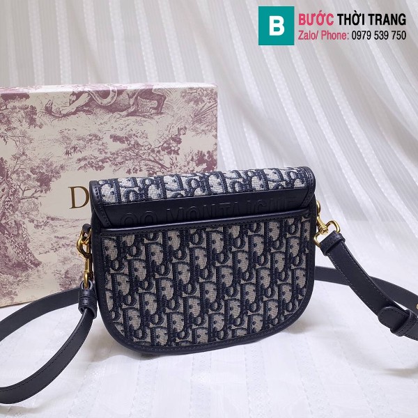 Túi xách Dior bobby siêu cấp oblique jacquard màu xanh đen size 18 cm