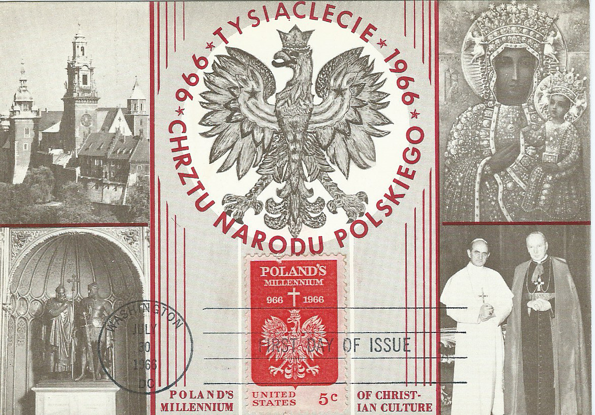Poland’s Millennium 1966 postcard First day of issue
